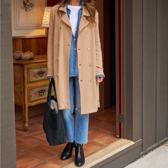 Frank & Eileen Jackets & Blazers - FRANK & EILEEN Belfast Trench Sweatshirt Trench Coat in Camel Size Large